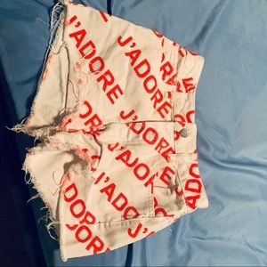 Red and white shorts